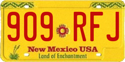 NM license plate 909RFJ