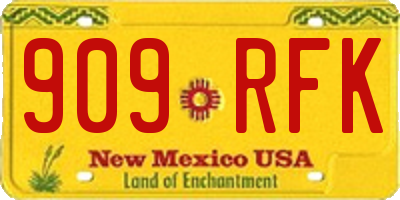 NM license plate 909RFK