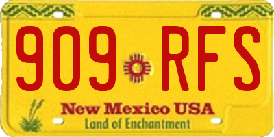 NM license plate 909RFS