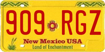 NM license plate 909RGZ