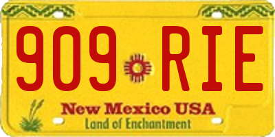 NM license plate 909RIE