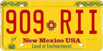 NM license plate 909RII