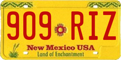 NM license plate 909RIZ