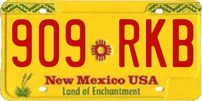NM license plate 909RKB