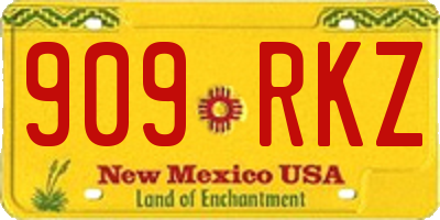 NM license plate 909RKZ