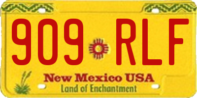 NM license plate 909RLF