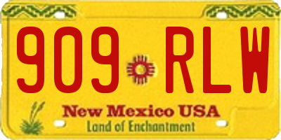 NM license plate 909RLW