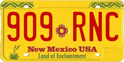 NM license plate 909RNC