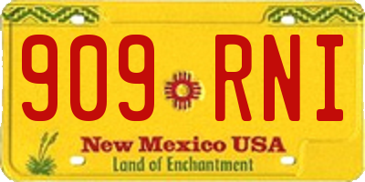 NM license plate 909RNI