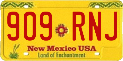 NM license plate 909RNJ