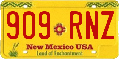 NM license plate 909RNZ