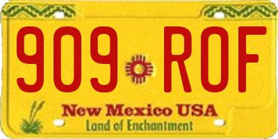 NM license plate 909ROF