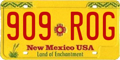 NM license plate 909ROG