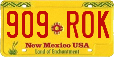 NM license plate 909ROK