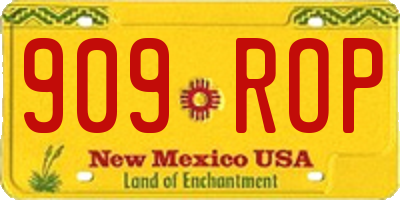 NM license plate 909ROP