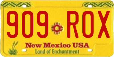 NM license plate 909ROX