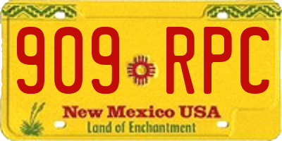NM license plate 909RPC