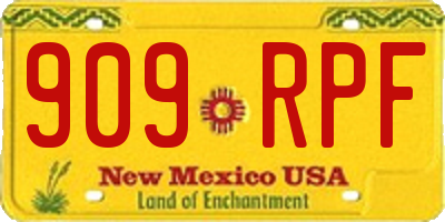 NM license plate 909RPF