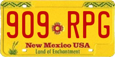 NM license plate 909RPG