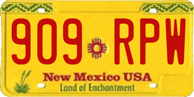 NM license plate 909RPW
