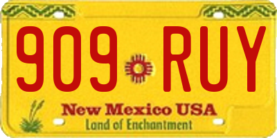 NM license plate 909RUY