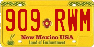 NM license plate 909RWM