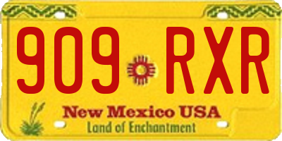 NM license plate 909RXR