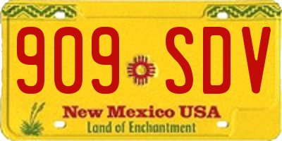 NM license plate 909SDV