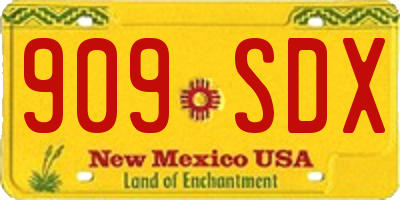 NM license plate 909SDX