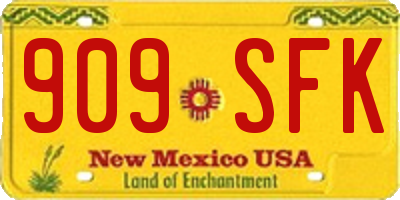NM license plate 909SFK