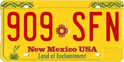 NM license plate 909SFN