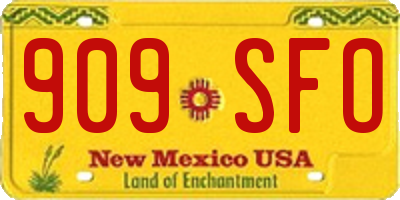 NM license plate 909SFO