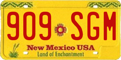NM license plate 909SGM