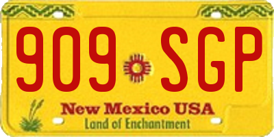NM license plate 909SGP