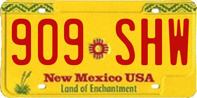 NM license plate 909SHW