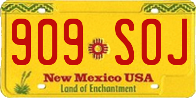 NM license plate 909SOJ