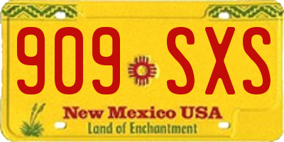 NM license plate 909SXS