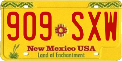 NM license plate 909SXW