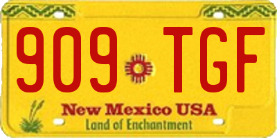 NM license plate 909TGF