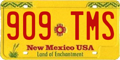 NM license plate 909TMS