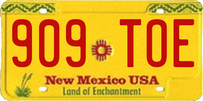 NM license plate 909TOE