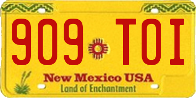 NM license plate 909TOI