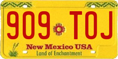 NM license plate 909TOJ