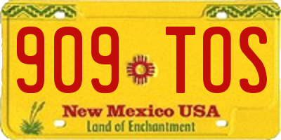 NM license plate 909TOS