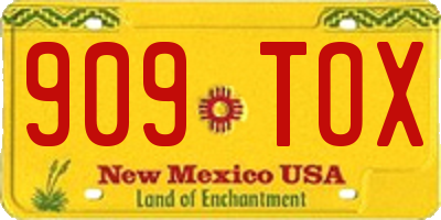 NM license plate 909TOX