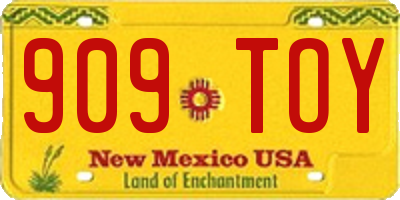 NM license plate 909TOY