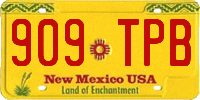 NM license plate 909TPB