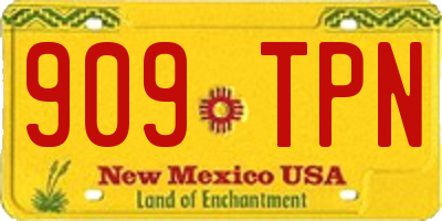 NM license plate 909TPN