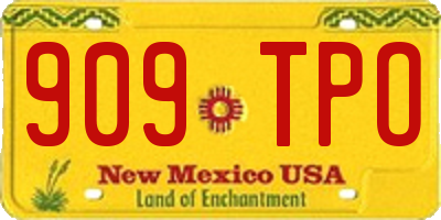 NM license plate 909TPO