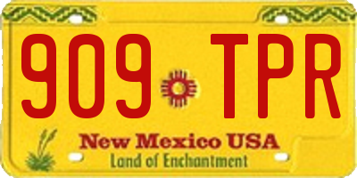 NM license plate 909TPR
